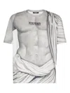 Balmain Front Graphic Round Neck T-shirt In Gray