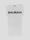 Balmain Short Sleeves Tshirt Button Detail In White