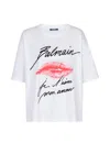 Balmain Graphic Kiss Print T-shirt With Relaxed Fit