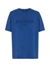 Balmain Loose Ss T-shirt Clothing In Blue