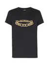 Balmain Black Crewneck T-shirt With Logo Print On The Front