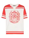 Balmain Varsity Print T-shirt In Red
