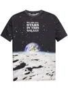 Balmain Earth And Stars Print T-shirt In Black