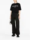 Balmain Cropped T-shirt With Print In Black