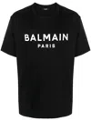 Balmain Cotton Jersey T-shirt With Logo Print And Classic Fit In Black