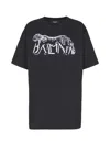 Balmain Leopard Print Cotton T-shirt Clothing In Black