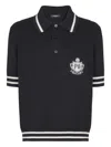 Balmain Striped Collar Short Sleeve Polo Shirt In Black