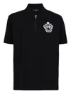 Balmain Short Sleeve Zip Collar Polo Shirt In Black