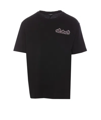 Balmain Club-print Cotton T-shirt In Black