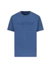 Balmain Loose Ss T-shirt Clothing In Bleu/bleu