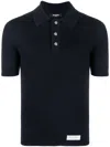 Balmain Short-sleeve Merino Polo Shirt In Blue