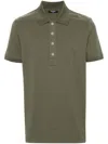 Balmain Jacquard Patterned Cotton Blend Polo Shirt In Brown