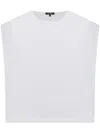 Balmain Transparent Crop Sleeve Top In White