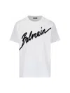 Balmain White Crewneck T-shirt With Maxi Logo Lettering On The Front In White