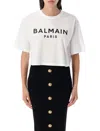 Balmain Cropped Logo T-shirt In White
