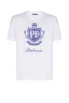 Balmain Short-sleeved T-shirt With College Emblem Print In White