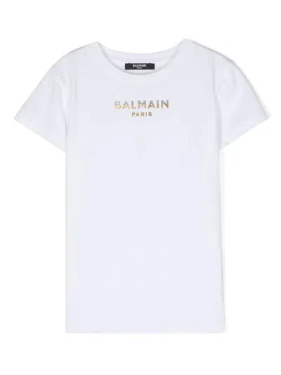 Balmain Kids'  T-shirts And Polos White