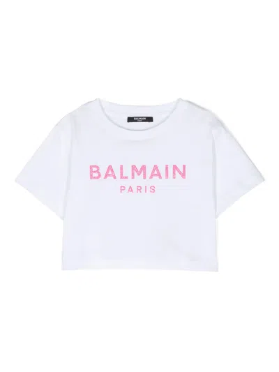 Balmain Kids'  T-shirts And Polos White