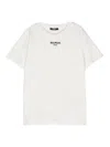 Balmain Logo-flocked Cotton T-shirt In White