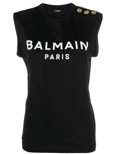 Balmain T-shirts & Tops In Blackwhite