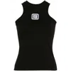 Balmain Tank Top With Pb Monogram In Black