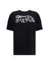 Balmain T-shirt With Leopard Print In Black