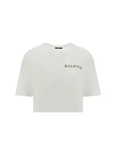 Balmain T-shirts In Gac Blanc/argent