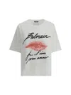 Balmain Graphic Kiss Print T-shirt With Relaxed Fit In White