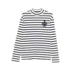 Balmain Striped Long-sleeve T-shirt In White