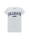 Balmain Gingham Paris T-shirt In White