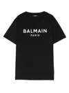 Balmain Metallic Logo-print T-shirt In Black
