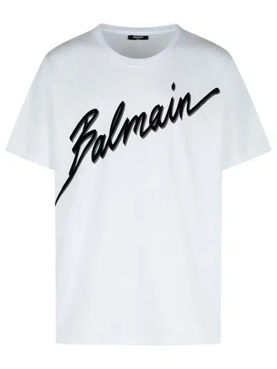 BALMAIN BALMAIN WHITE COTTON T SHIRT