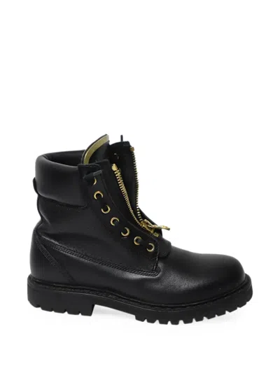 Pre-owned Balmain Taiga Zip-up Ankle Boots In Black