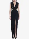 Balmain Tailored Gown With Embossed Button Details