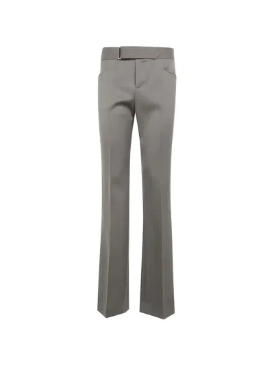 Balmain Tailored Belted Trousers In Gray