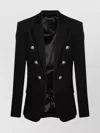 Balmain Double-breasted Wool-blend Blazer In Black
