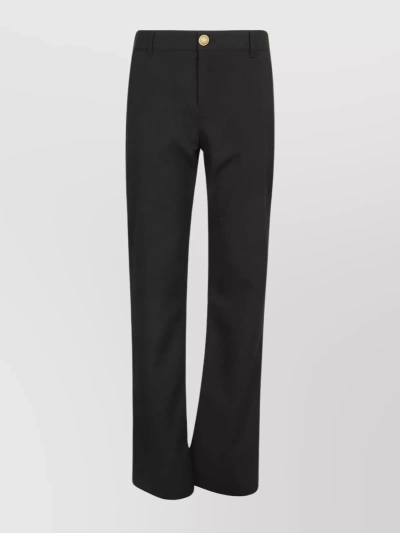Balmain Wool Bootcut Pants In Black  
