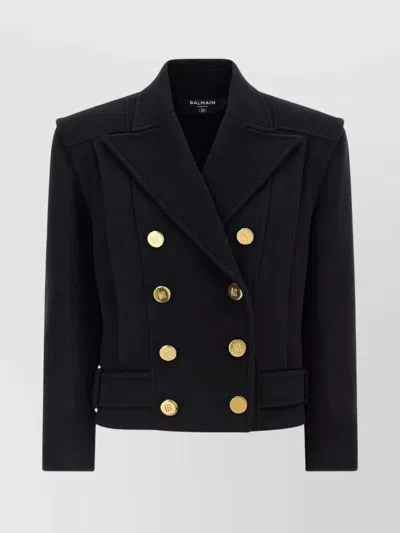 BALMAIN TAILORED COAT WITH DOUBLE-BREASTED DESIGN