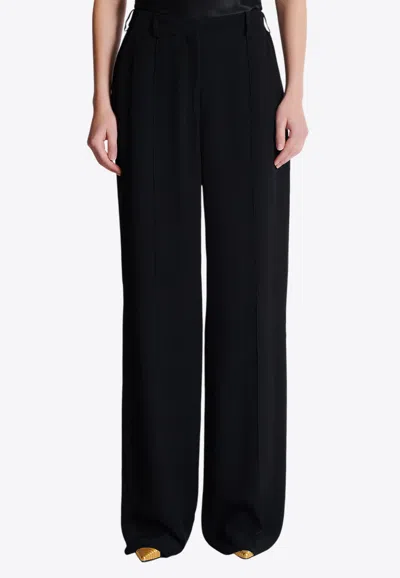 Balmain Tailored Crepe Pants In Black