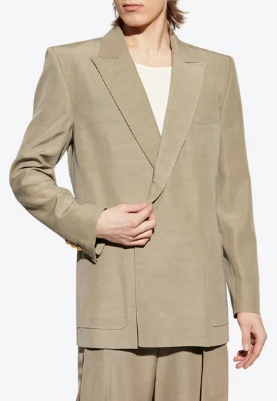 Balmain Tailored Cupro Jacket In Beige