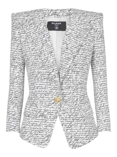 BALMAIN BLAZER ELEGANTE - BLANCO