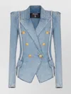Balmain Tailored Jacket With Peak Lapels And Frayed Edges