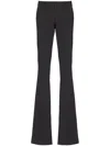 Balmain Flared Wool Tailored Trousers In ブラック