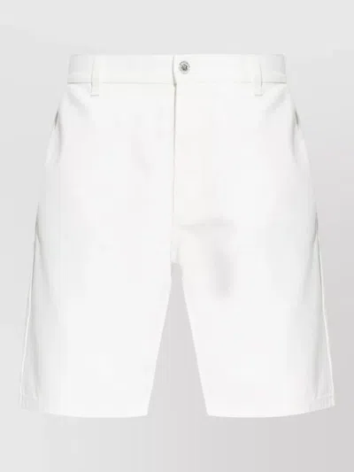 Balmain Tailored Shorts Silk Nylon Pockets Belt Loops In White