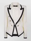 Balmain One Button Fitted Natte Jacket Clothing In Neutral