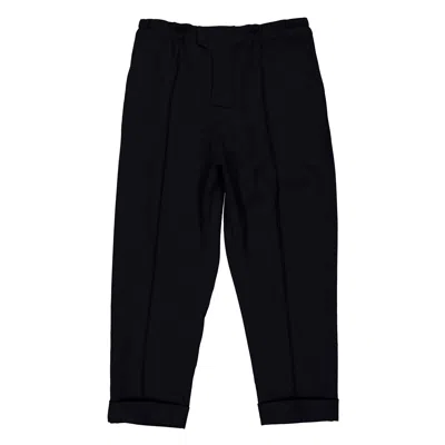 Balmain Tailored Slouch Wool Trousers In Black