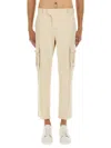 Balmain Cargo Cotton Pants Pockets In Neutral