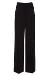 Balmain Tailored Straight Leg Crepe Pants In Black