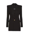 Balmain Tailored Two Pockets Double-collar Mini Dress In Black