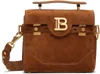 Balmain Medium Handle Bag Adjustable Strap Hardware In Brown